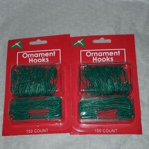 Green Ornament Hooks - 300 Hooks Total